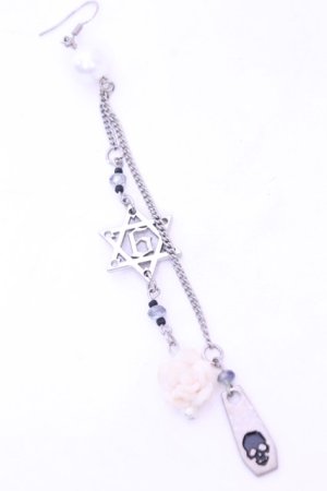 画像: Sixh / ローズ＆六芒星チャームピアス  シルバー O-26-01-16-1040-HN-AC-OW-OS