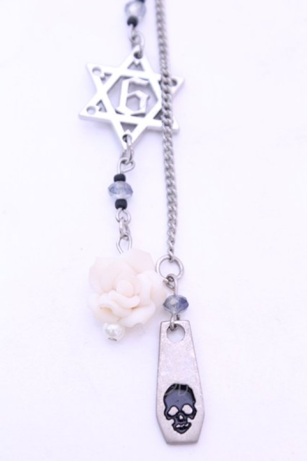 画像2: Sixh / ローズ＆六芒星チャームピアス  シルバー O-26-01-16-1040-HN-AC-OW-OS (2)