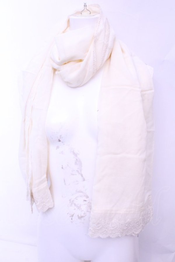 画像1: Franche Lippee / コットンレースストール  キナリ O-26-01-16-1044-LO-ZA-OW-OS (1)