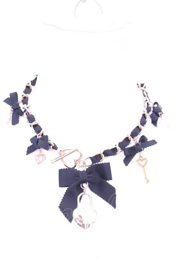 画像1: LIZ LISA / チャームチョーカー  クロ×ゴールド O-26-01-16-1046-LO-AC-OW-ZT150-F002 (1)