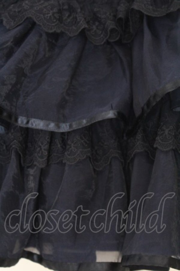 画像2: axes femme POETIQUE / ボリュームティアードミニスカート  ネイビー O-26-01-16-001-AX-SK-IG-OS (2)