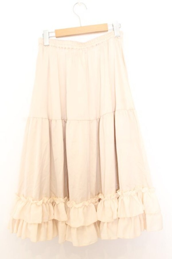 画像2: axes femme kawaii / ミディフリルペチスカート M ベージュ O-26-01-16-009-AX-SK-OW-OS (2)