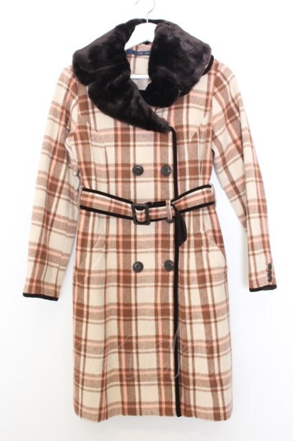 画像1: an another angelus / チェックパイピングコート F ベージュ系 O-26-01-16-010-CA-CO-OW-OS (1)