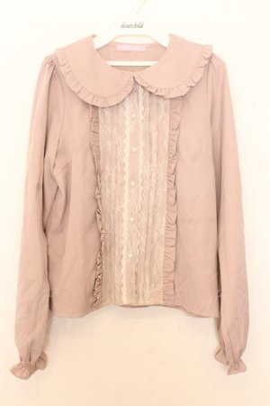 画像: Honey Cinnamon / タックレースブラウス F ピンク O-26-01-16-012-LO-BL-OW-ZT0119P