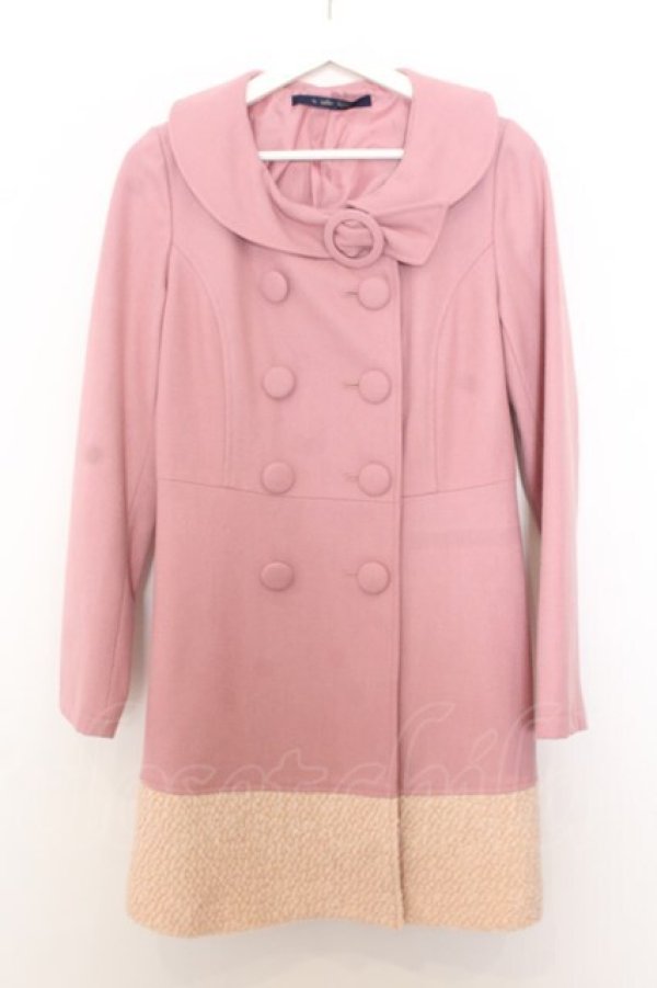 画像1: an another angelus / 裾ボア切り替えコート F ピンク O-26-01-16-013-CA-CO-OW-OS (1)