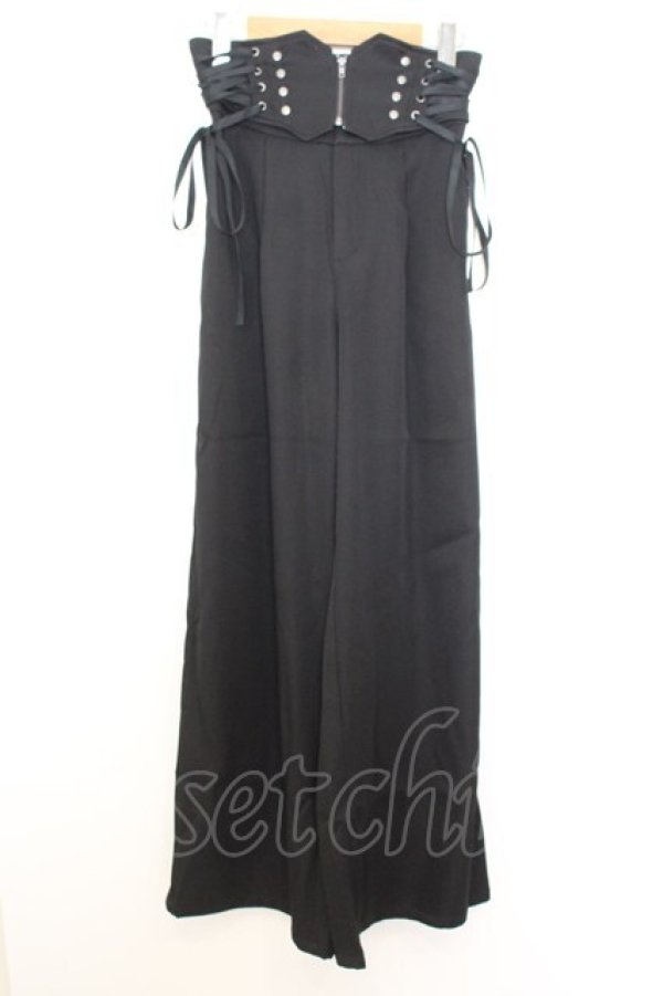 画像1: axes femme POETIQUE / レースアップデザインパンツ M クロ O-26-01-16-002-AX-PA-IG-OS (1)