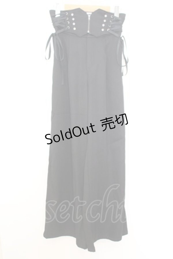 画像1: axes femme POETIQUE / レースアップデザインパンツ M クロ O-26-01-16-002-AX-PA-IG-ZT557 (1)