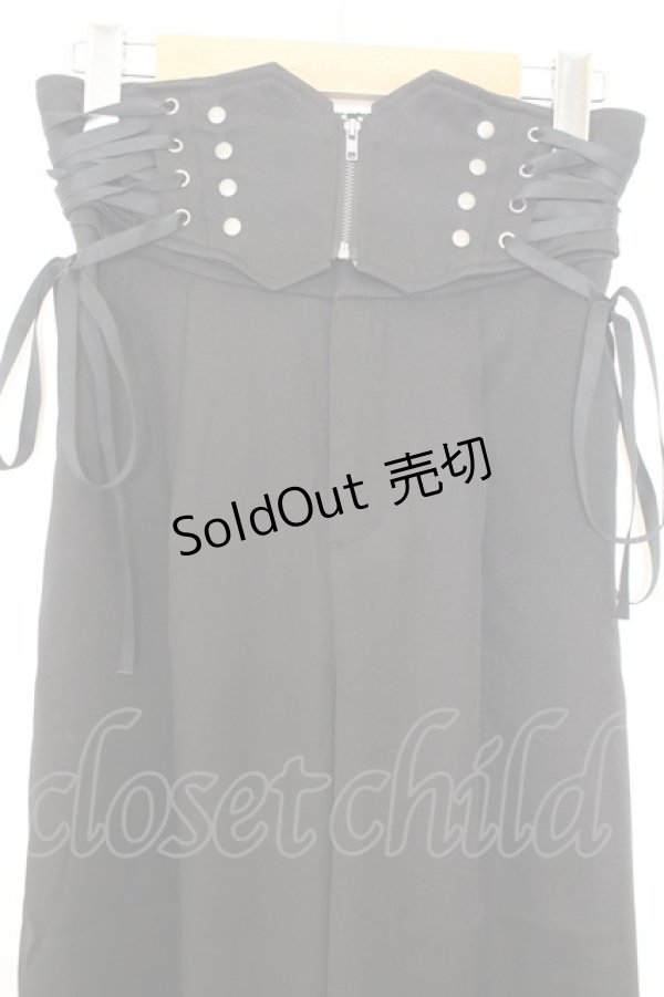 画像2: axes femme POETIQUE / レースアップデザインパンツ M クロ O-26-01-16-002-AX-PA-IG-ZT557 (2)