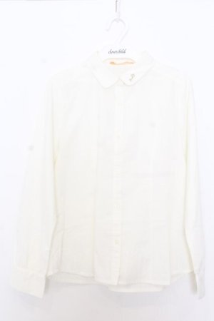 画像: Fi.n.t / 鍵刺繍クレリックシャツ F アイボリー O-26-01-16-020-CA-BL-OW-ZT0119P