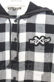 画像2: HELL CAT PUNKS / ギンガムチェックシャツワンピース  ブラック×ホワイト O-26-01-16-023-PU-TO-IG-OS (2)