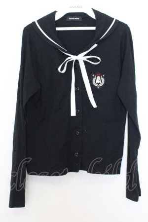 画像: PEACE NOW / エンブレムセーラーカーディガン  ブラック×ホワイト O-26-01-16-024-PU-TO-IG-OS