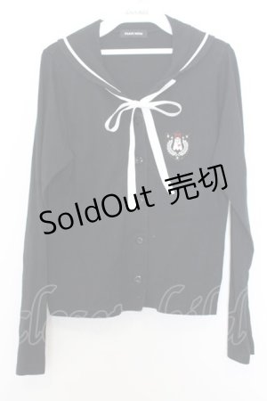 画像: PEACE NOW / エンブレムセーラーカーディガン  ブラック×ホワイト O-26-01-16-024-PU-TO-IG-OS