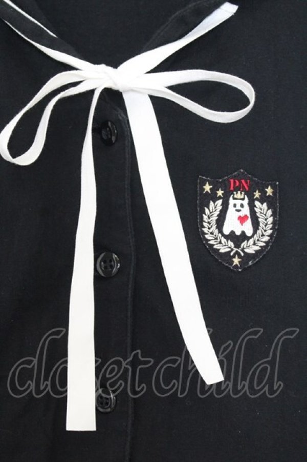 画像2: PEACE NOW / エンブレムセーラーカーディガン  ブラック×ホワイト O-26-01-16-024-PU-TO-IG-OS (2)