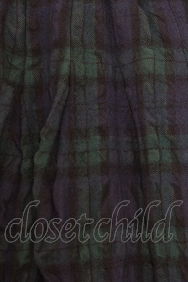 画像2: Franche Lippee / チェックウールスカート  グリーン×ネイビー O-26-01-16-025-LO-SK-IG-OS (2)