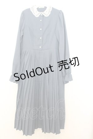 画像: m petit by misako / AM*レースエリプリーツワンピース M ブルー O-26-01-16-030-LO-OP-IG-OS