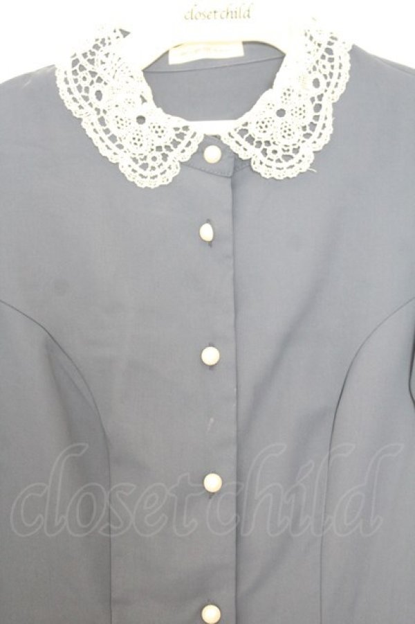 画像2: m petit by misako / AM*レースエリプリーツワンピース M ブルー O-26-01-16-030-LO-OP-IG-OS (2)