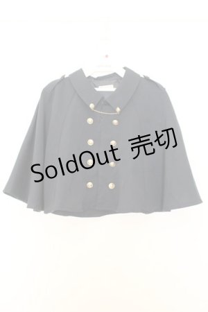 画像: axes femme / チェーン付きダブル釦ケープ F ネイビー O-26-01-16-033-AX-JA-IG-ZT548