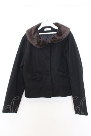 画像: m petit by misako / ファーエリショートJKナガ ジャケット L クロ O-26-01-16-034-LO-CO-IG-OS