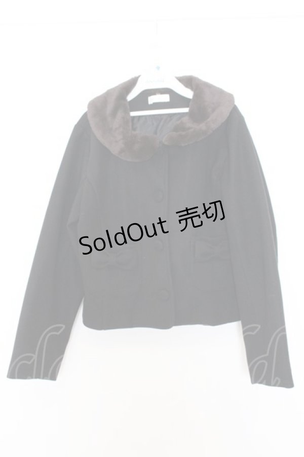 画像1: m petit by misako / ファーエリショートJKナガ ジャケット L クロ O-26-01-16-034-LO-CO-IG-ZTC002 (1)