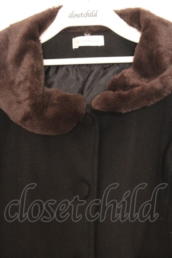 画像2: m petit by misako / ファーエリショートJKナガ ジャケット L クロ O-26-01-16-034-LO-CO-IG-OS (2)