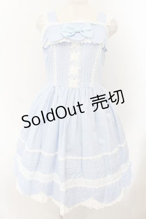 画像: BABY,THE STARS SHINE BRIGHT / リボンスカラップジャンパースカート  サックス O-26-01-17-023-BA-OP-OW-OS