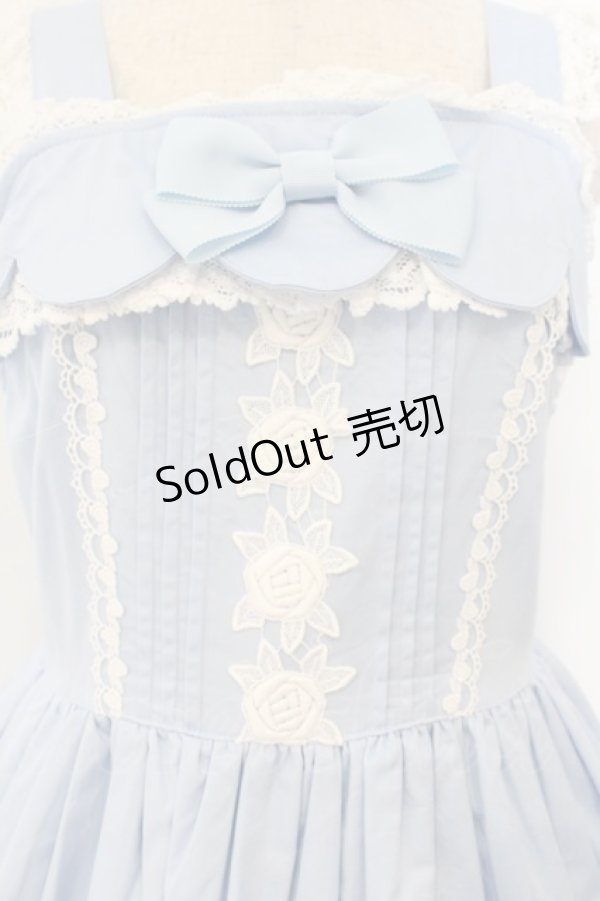 画像2: BABY,THE STARS SHINE BRIGHT / リボンスカラップジャンパースカート  サックス O-26-01-17-023-BA-OP-OW-OS (2)