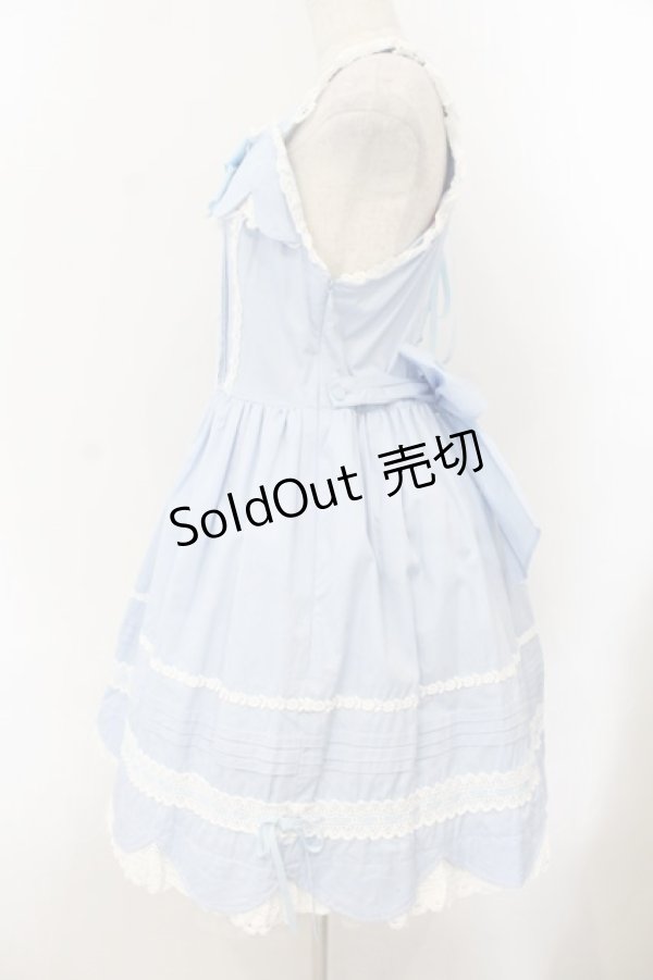 画像3: BABY,THE STARS SHINE BRIGHT / リボンスカラップジャンパースカート  サックス O-26-01-17-023-BA-OP-OW-OS (3)