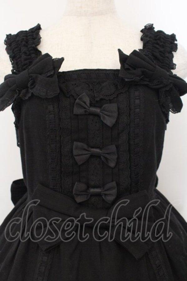 画像2: Angelic Pretty / バニラン肩リボンジャンパースカート【旧タグ】  クロ O-26-01-17-026-AP-OP-IG-OS (2)