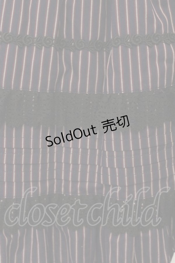 画像5: ALICE and the PIRATES / レジメンタルストライプミランダジャンパースカート  ネイビー×ワイン O-26-01-17-029-PA-OP-IG-OS (5)