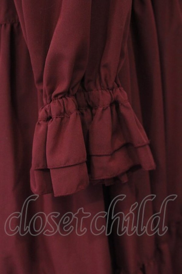 画像4: Physical Drop / 前釦スタンドカラーワンピース  ボルドー O-26-01-17-034-LO-OP-OW-OS (4)