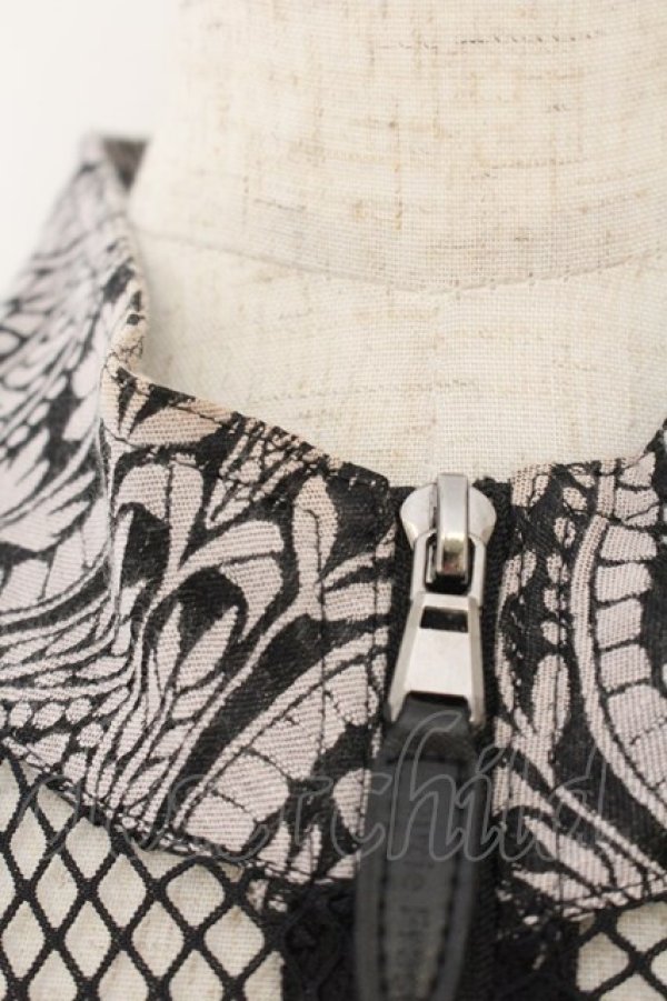 画像3: Qutie Frash / ジャガードロングベスト  グレー×ブラック O-26-01-17-036-QU-OP-IG-OS (3)