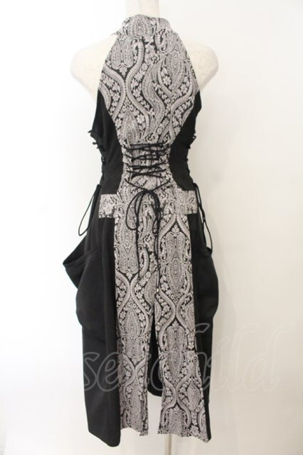 画像5: Qutie Frash / ジャガードロングベスト  グレー×ブラック O-26-01-17-036-QU-OP-IG-OS (5)