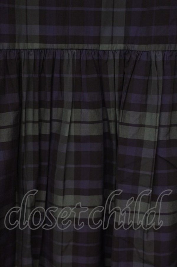 画像3: Jane Marple / Memorial Check ノースリーブドレス M ネイビー×グリーン O-26-01-17-041-JM-OP-IG-OS (3)