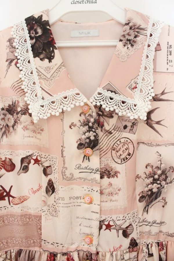 画像2: MILK / サロンワンピース  ピンク O-26-01-17-043-ML-OP-IG-OS (2)