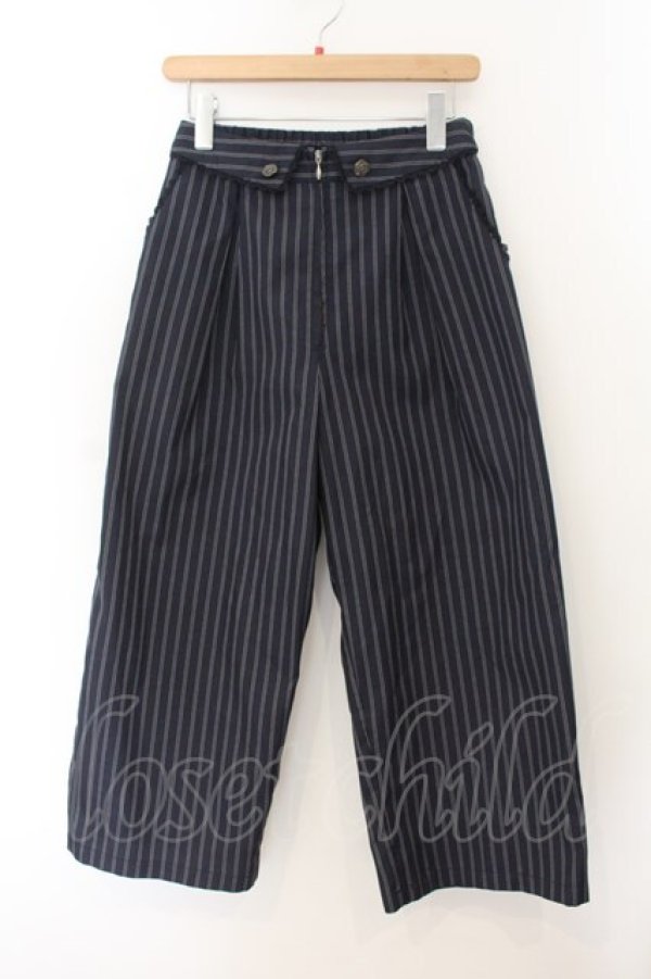 画像1: axes femme / 襟デザインセンタージップパンツ M ネイビー O-26-01-17-053-AX-PA-OW-OS (1)