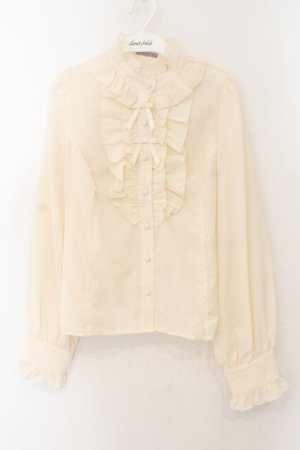 画像: axes femme kawaii / スタンドフリルブラウス M キナリ O-26-01-17-059-AX-BL-OW-OS