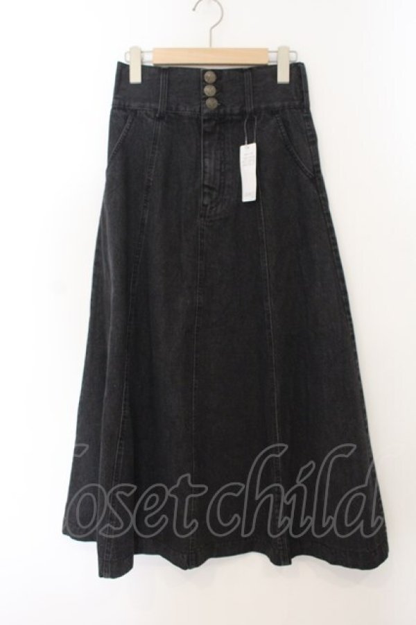 画像1: axes femme NOSTALGIE / デニムロングスカート F クロ O-26-01-17-062-AX-SK-OW-OS (1)