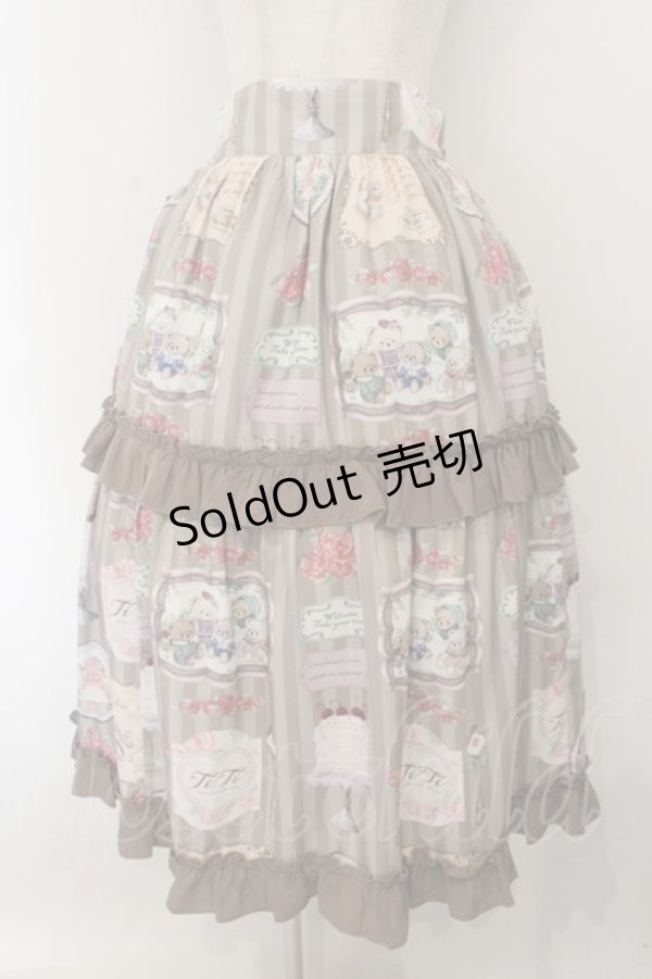 画像1: axes femme kawaii / ティティ×ベアファミリースカート  アイボリー O-26-01-17-006-AX-SK-IG-OS (1)