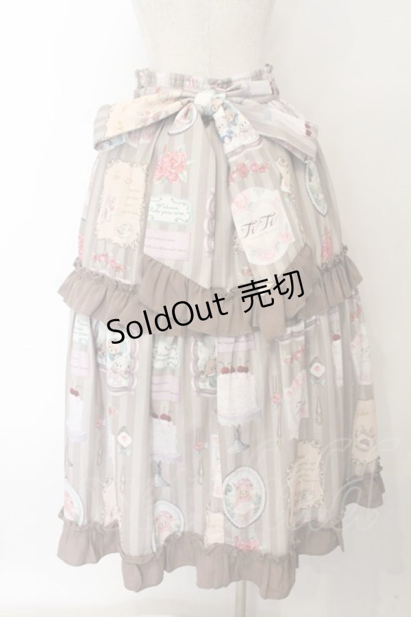 画像4: axes femme kawaii / ティティ×ベアファミリースカート  アイボリー O-26-01-17-006-AX-SK-IG-OS (4)