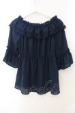 画像4: axes femme kawaii / エンパイアフリルブラウス M ネイビー O-26-01-17-076-AX-BL-OW-OS (4)