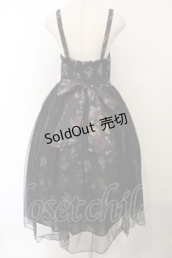 画像4: axes femme kawaii / クラシックブーケ柄ジャンスカ M クロ O-26-01-17-009-AX-OP-OW-OS (4)