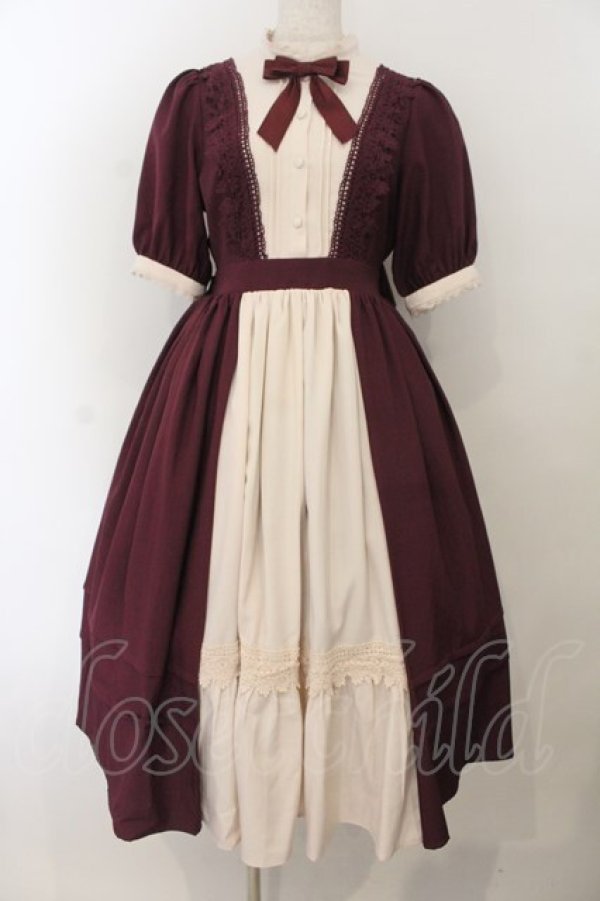 画像1: axes femme kawaii / エレガントドールワンピース M ワイン O-26-01-17-011-AX-OP-OW-OS (1)