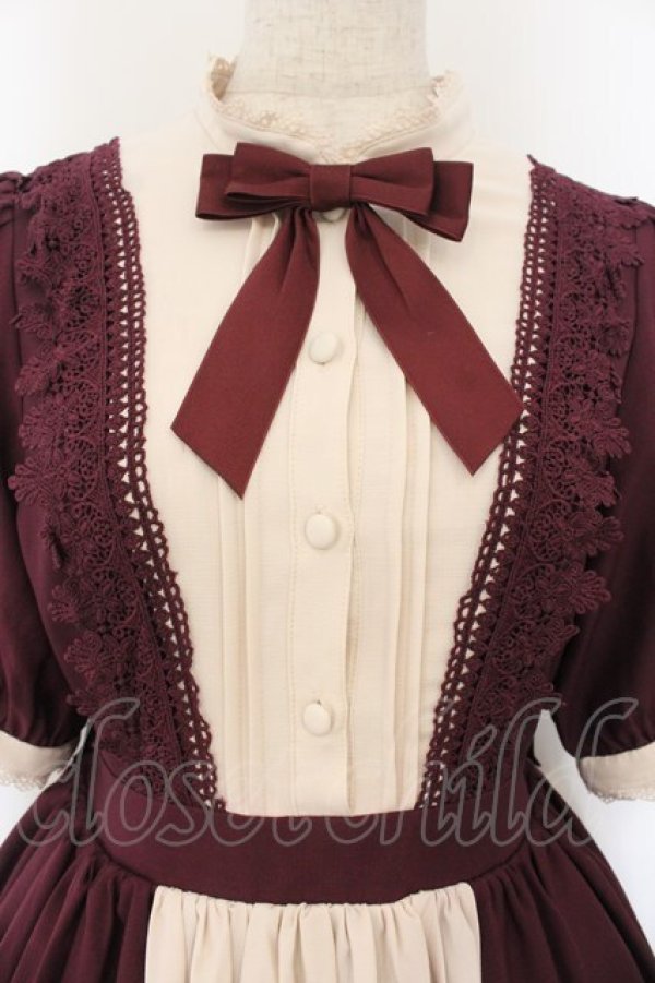 画像2: axes femme kawaii / エレガントドールワンピース M ワイン O-26-01-17-011-AX-OP-OW-OS (2)