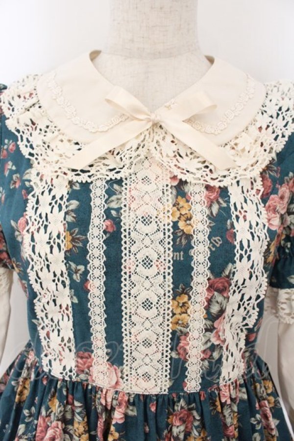 画像2: Innocent World / 薔薇と苺のドールワンピース M 86　グリーン×キナリ O-26-01-17-013-IW-OP-OW-OS (2)