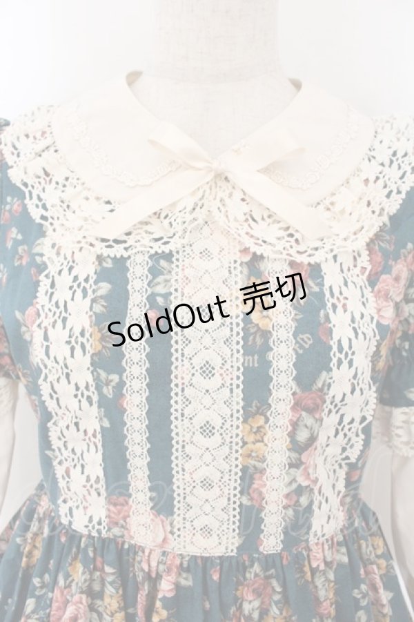 画像2: Innocent World / 薔薇と苺のドールワンピース M 86　グリーン×キナリ O-26-01-17-013-IW-OP-OW-OS (2)