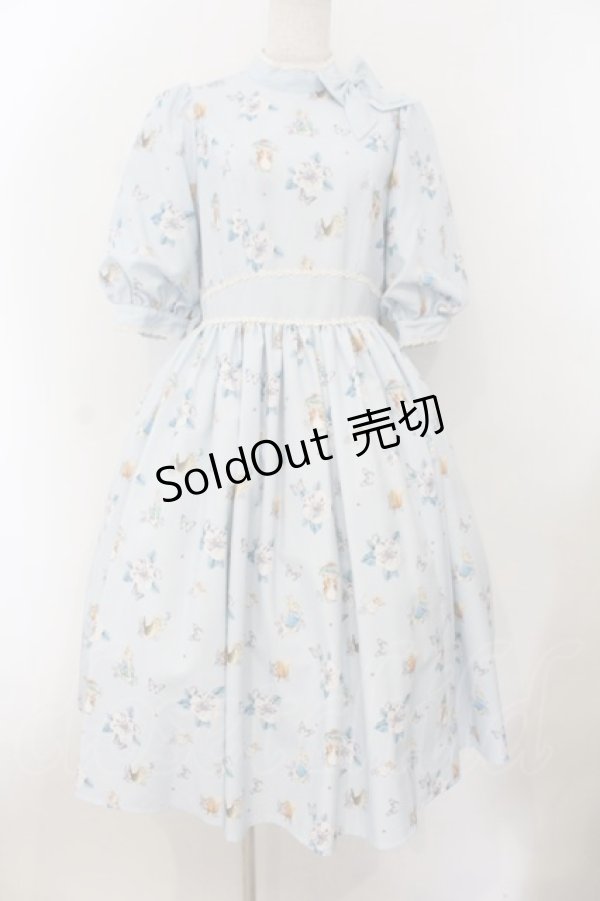 画像1: Innocent World / ピーターラビット小花レースワンピース M サックス O-26-01-17-014-IW-OP-OW-OS (1)