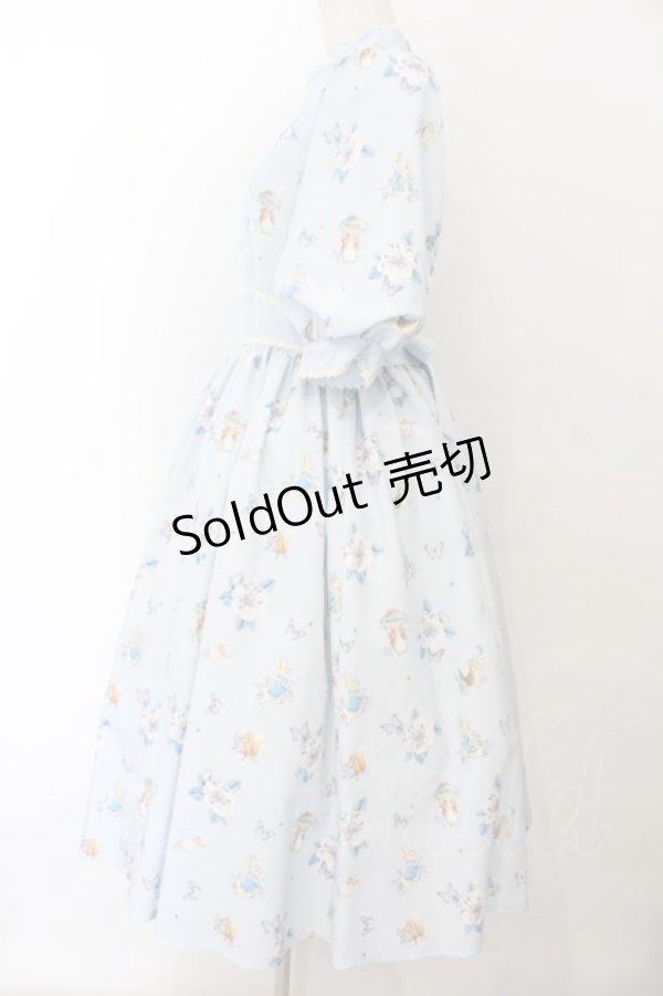 画像4: Innocent World / ピーターラビット小花レースワンピース M サックス O-26-01-17-014-IW-OP-OW-OS (4)