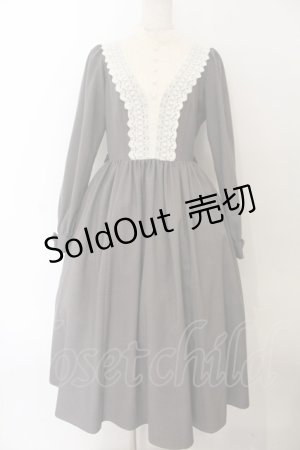 画像: Innocent World / キャトリーヌ(長袖)ワンピース M グレー×キナリ O-26-01-17-015-IW-OP-OW-OS