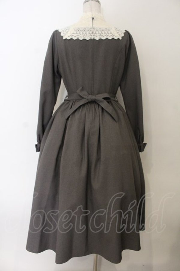 画像4: Innocent World / キャトリーヌ(長袖)ワンピース M グレー×キナリ O-26-01-17-015-IW-OP-OW-OS (4)