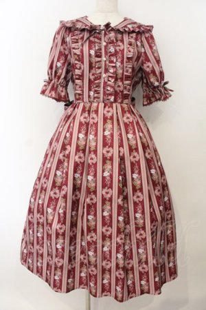 画像: axes femme kawaii / RosyBear柄ワンピース  ワイン O-26-01-17-018-AX-OP-IG-OS